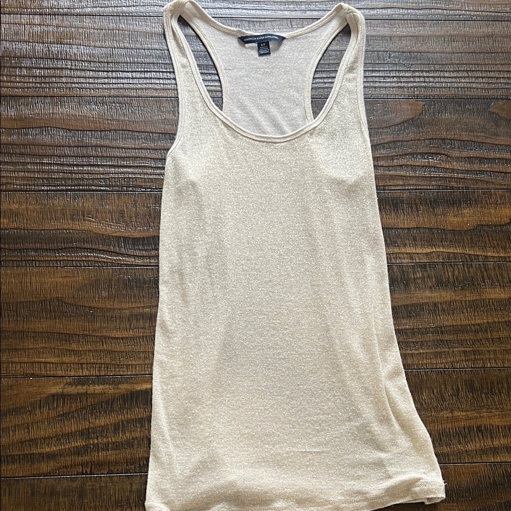 Sparkle Gold Cream Tank Top
